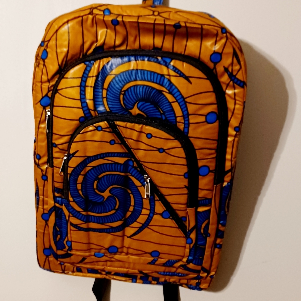 Handmade African Ankara Print Backpack New Rare